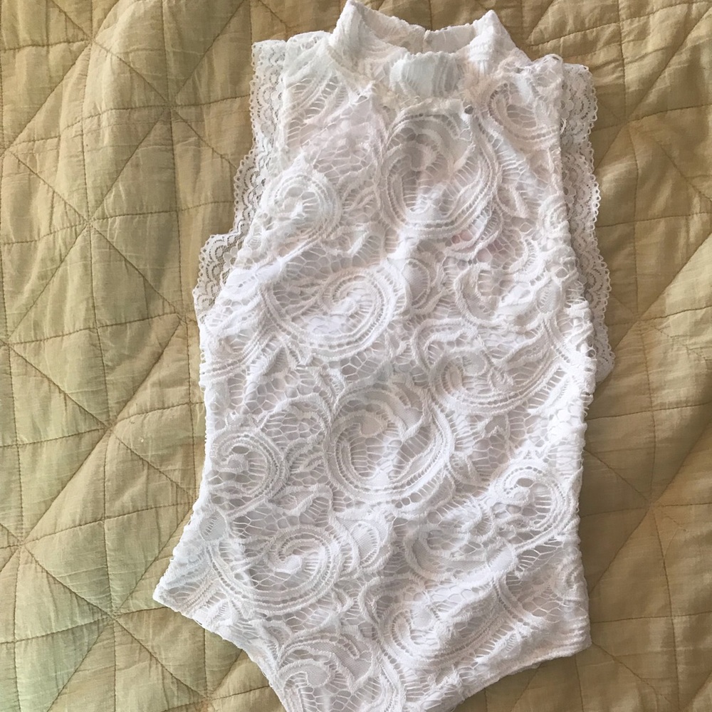 White lace bodysuit